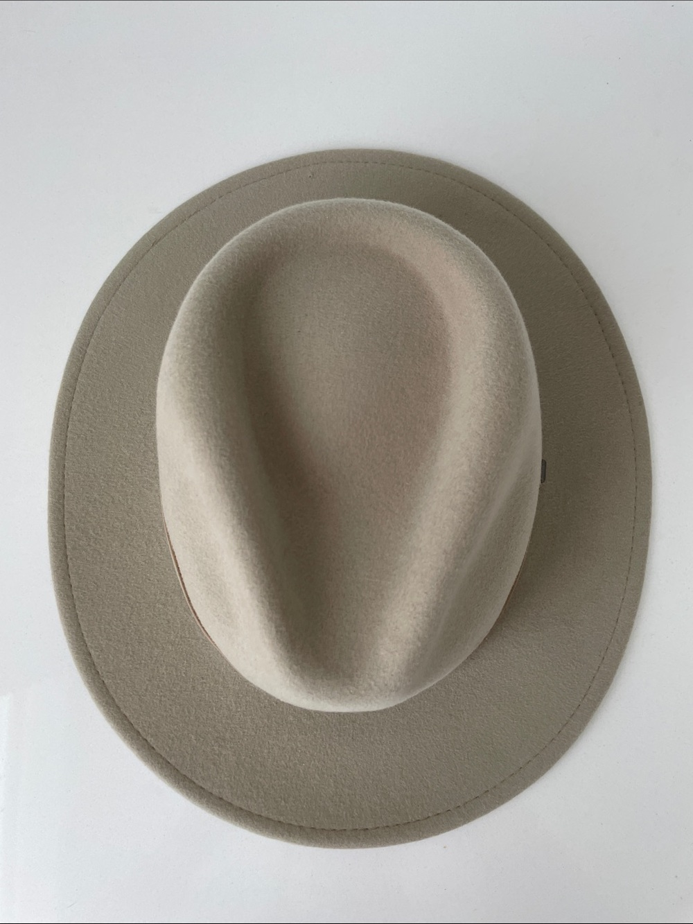 Brixton Cream Felt Fedora Hat with Leather Band • Large 7.5 - Picture 12 of 14